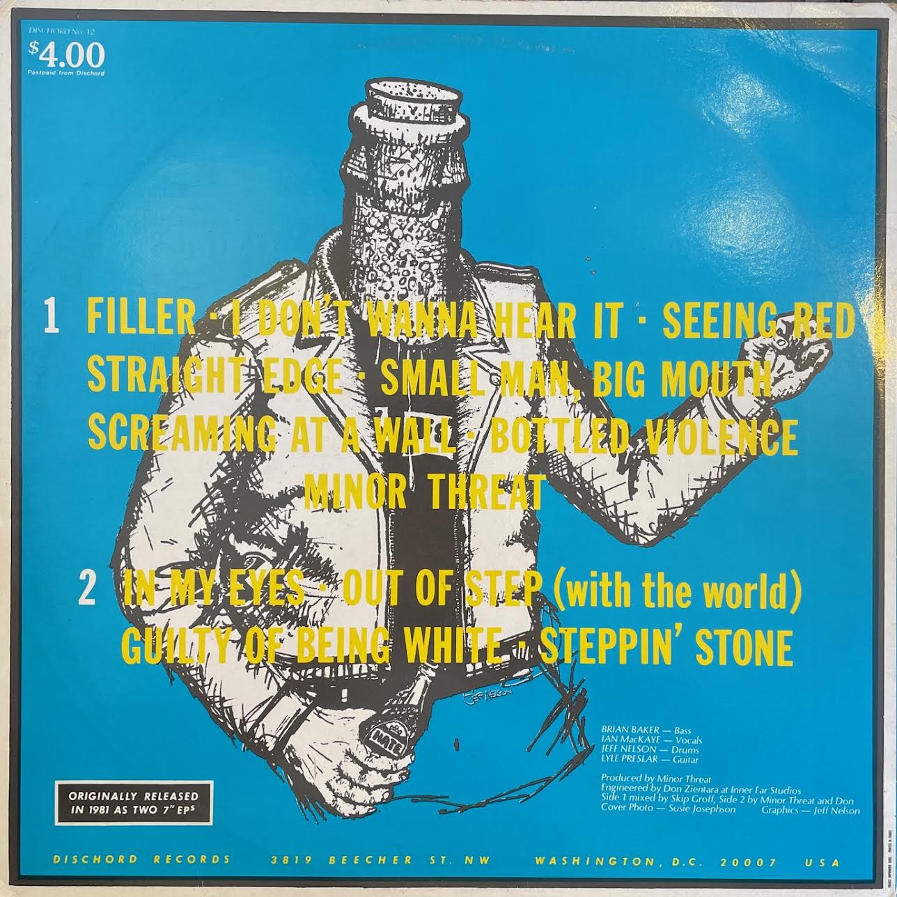 Minor Threat - S/T LP (Compilation, Repress, $4, Light Blue Cover)(Used Vinyl)