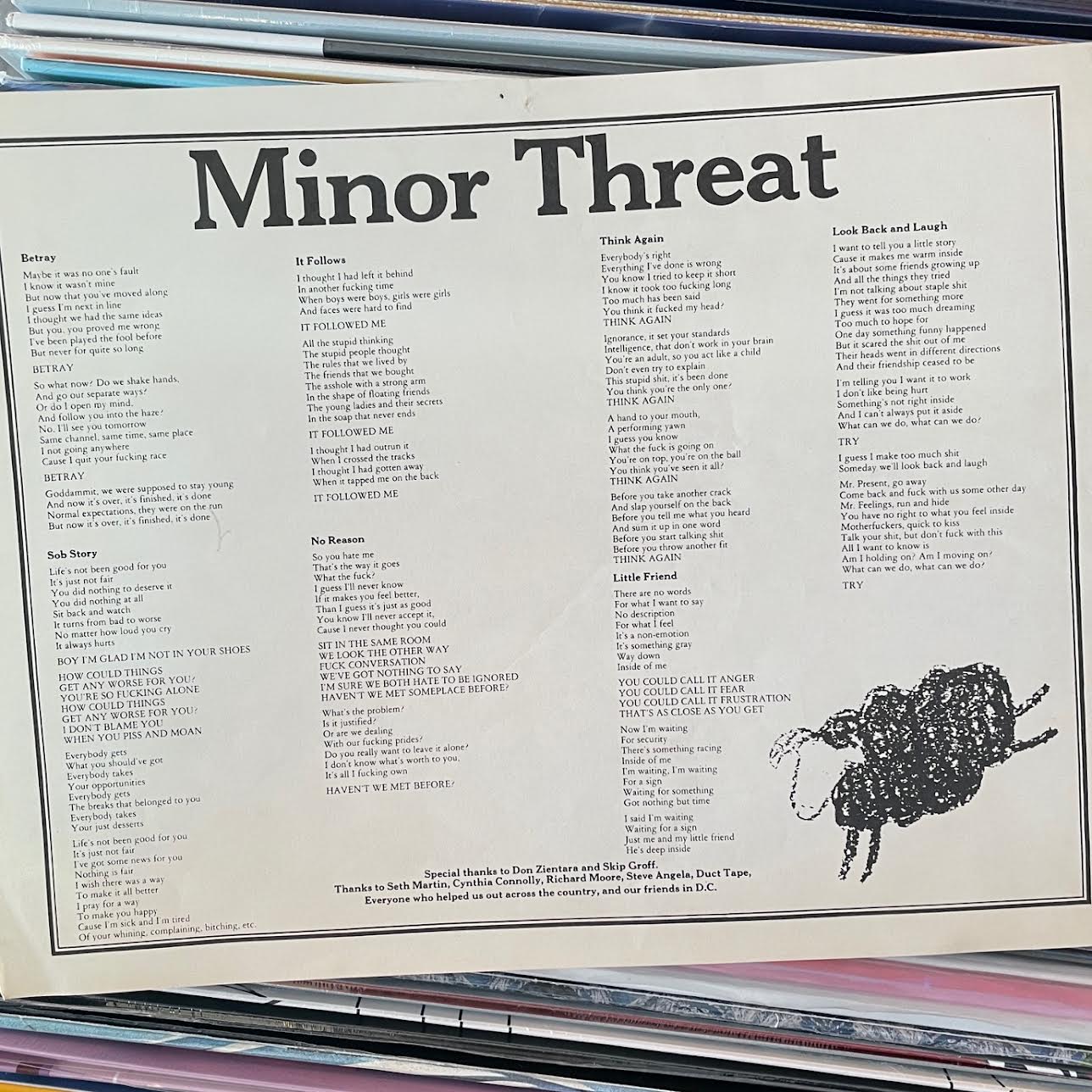 Minor Threat – Out Of Step 12" (Original Press Rare Black Back Cover, Includes Insert)(Used Vinyl)
