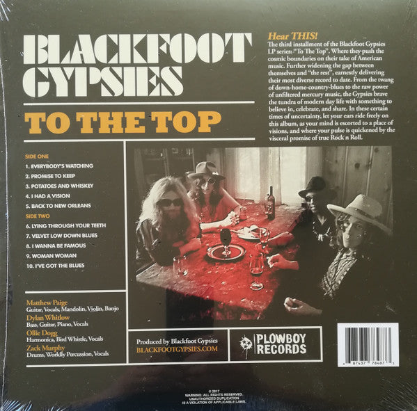 Blackfoot Gypsies : To The Top (LP, Album)
