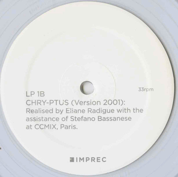 Eliane Radigue : Chry-ptus (2xLP, Ltd, RE, Cle)