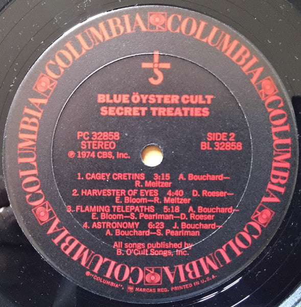 Blue Öyster Cult : Secret Treaties (LP, Album, RE, Pit)