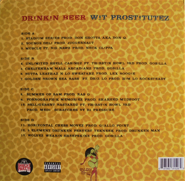 Da Buze Bruvaz : Drinkin' Beer Wit Prostitutez (2xLP, Album, Ltd, RE)