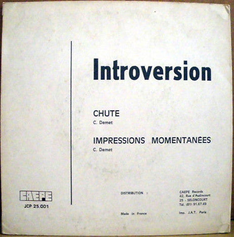 Introversion : Chute (7", Single)