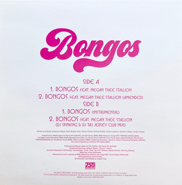 Cardi B Feat. Megan Thee Stallion : Bongos (12", Single, Gre)