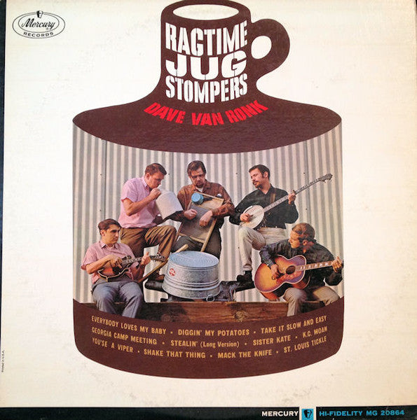 Dave Van Ronk With The Ragtime Jug Stompers : Ragtime Jug Stompers (LP, Mono, Bla)