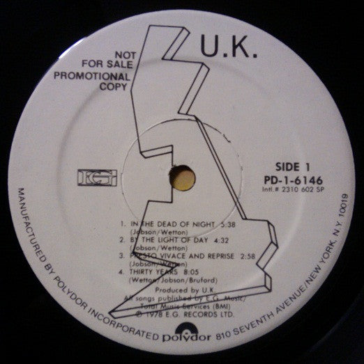 U.K.* : U.K. (LP, Album, Promo, Spe)