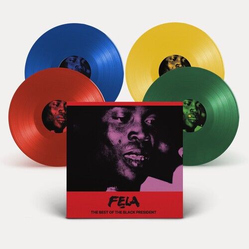 Fela Kuti - Best of the Black President 4LP (Red, Green, Blue, & Yellow Colored Vinyl) (Preorder: Ships November 21, 2025)