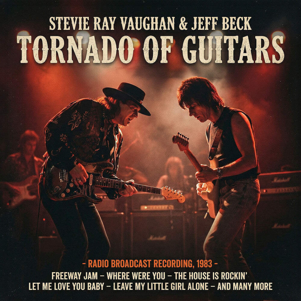 the album cover for Stevie Vaughan / Beck,Jeff - Tornado Of Guitars