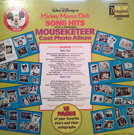Various : Mickey Mouse Club Song Hits (LP, Comp)