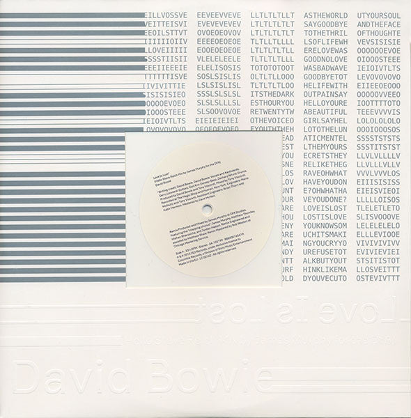 David Bowie : Love Is Lost (Hello Steve Reich Mix By James Murphy For The DFA) (12", Ltd, Whi)