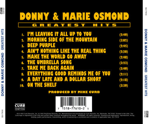 Donny Osmond - Best of Donny & Marie Osmond CD (Manufactured On Demand, Alliance Mod)