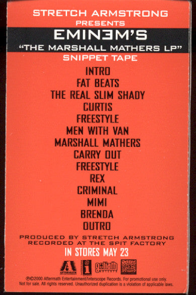 Stretch Armstrong Presents Eminem : "The Marshall Mathers LP" Snippet Tape (Cass, Promo, Smplr)
