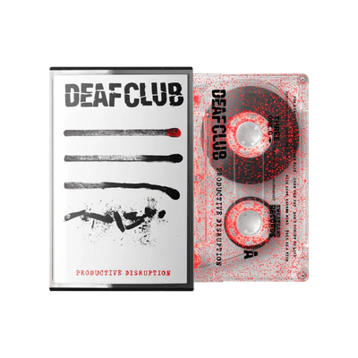 Deaf Club - Productive Disruption Cassette (Clear and Red Glitter Colored Cassette)