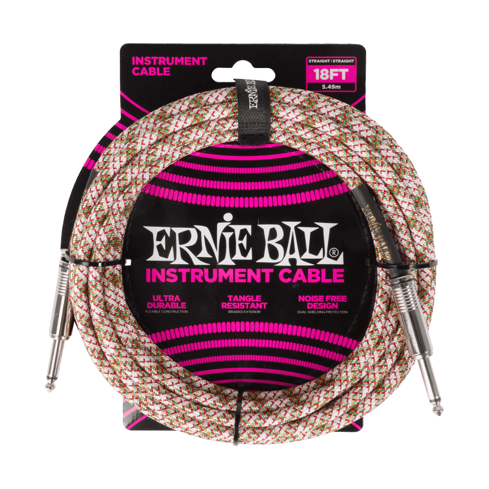 Ernie Ball - Braided Instrument Cable Straight/Straight 18ft - Emerald Argyle