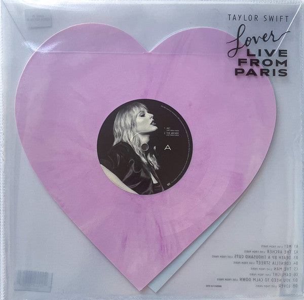Taylor Swift – Lover (Live From Paris) 2LP (Used Vinyl, Heart Shaped, Pink Marbled & Baby Blue Marbled Vinyl)