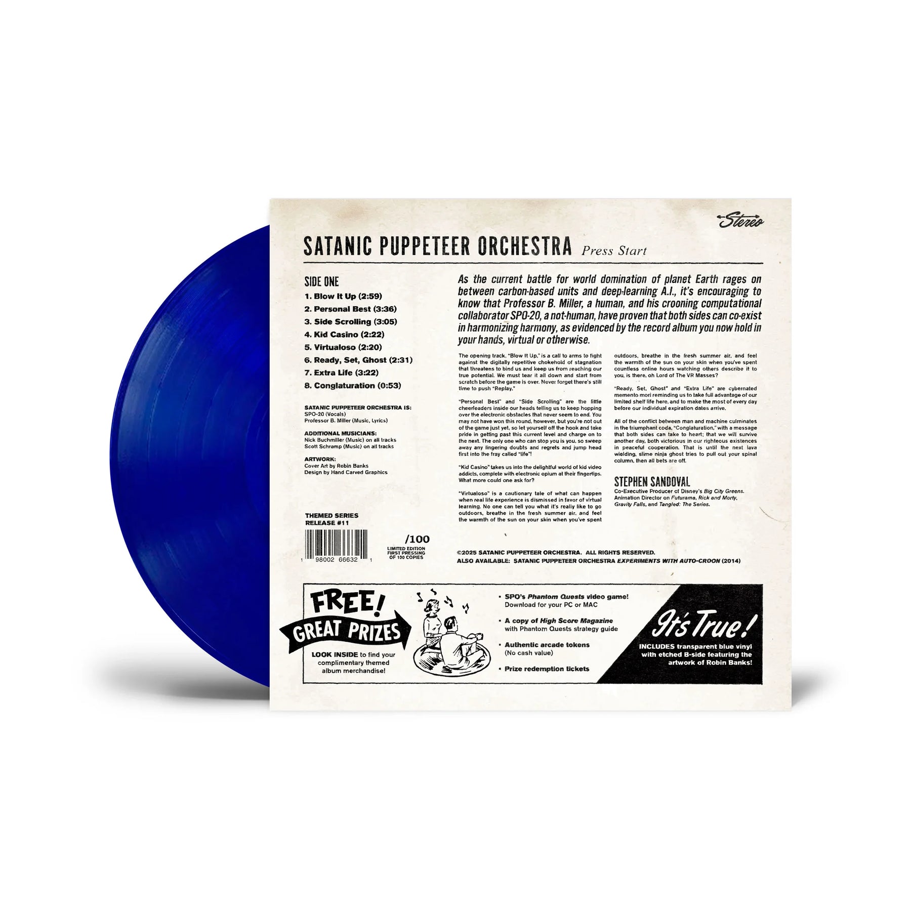 Satanic Puppeteer Orchestra - Press Start LP (Limited Edition, Blue Colored Vinyl)