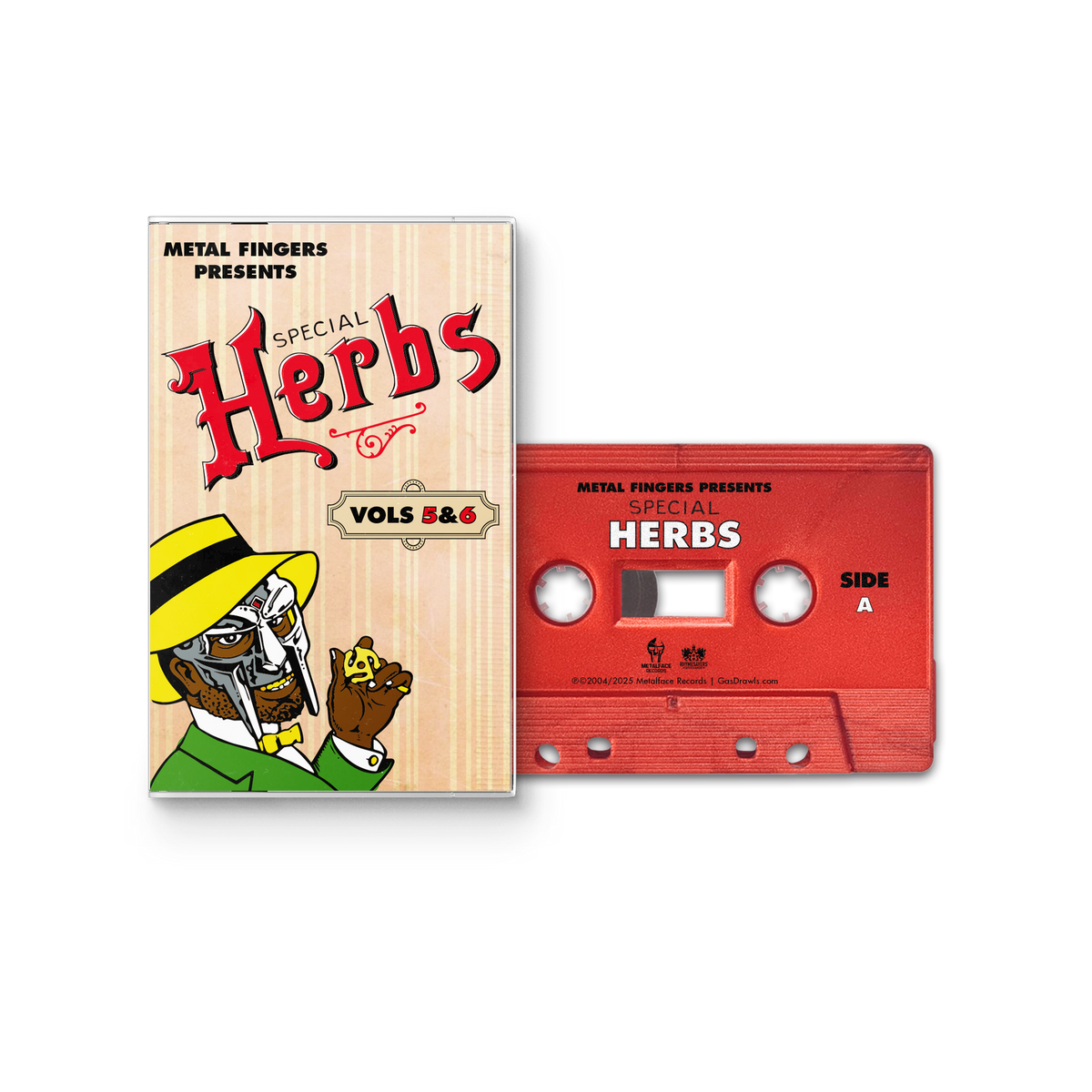 MF DOOM - Metal Fingers Presents: Special Herbs Vol. 5 & 6 CASSETTE (Apple Red)