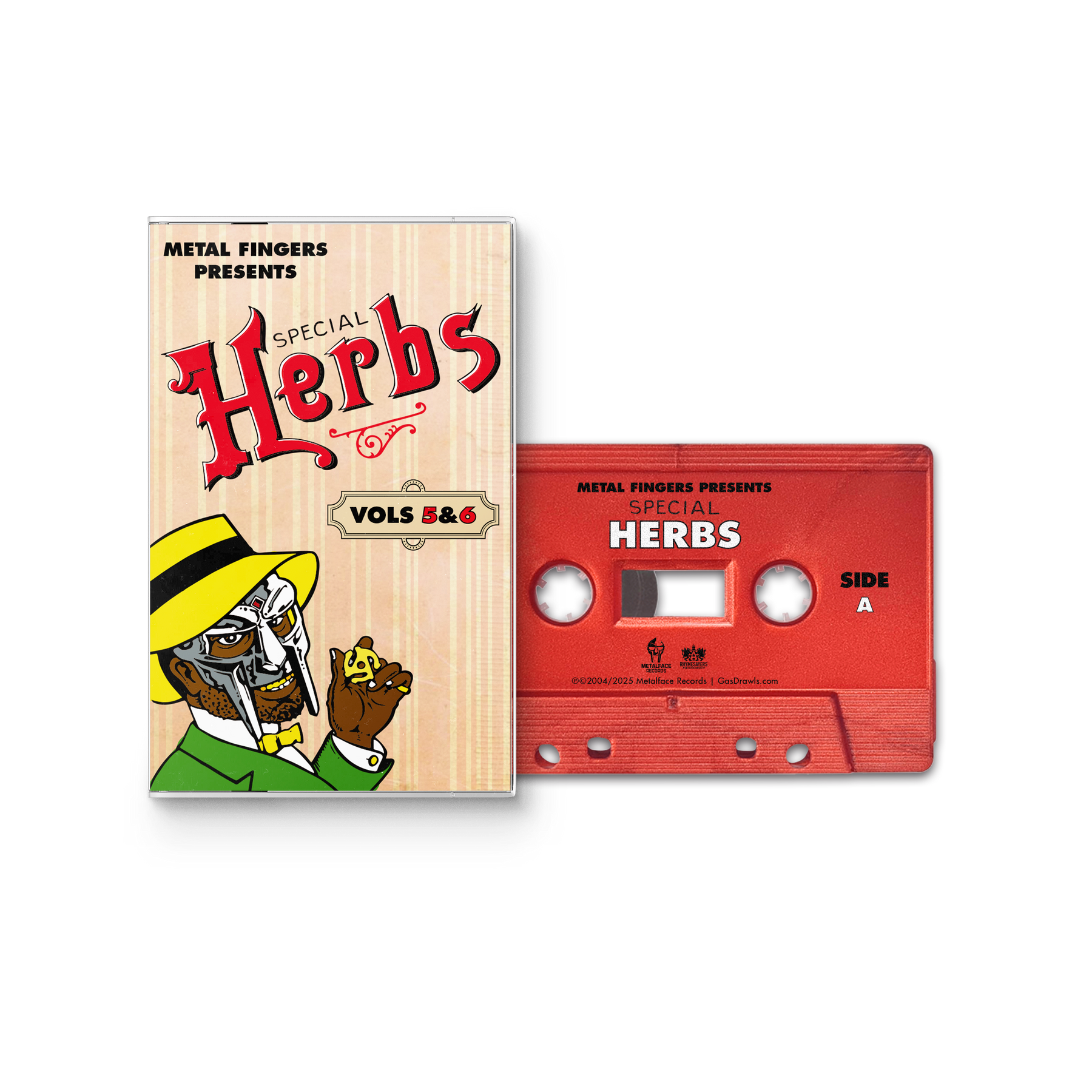 MF DOOM - Metal Fingers Presents: Special Herbs Vol. 5 & 6 CASSETTE (Apple Red) (Preorder: Ships September 5, 2025)