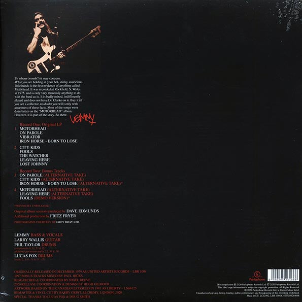Motorhead - On Parole 2LP (Compilation, 180g, Remastered, Gatefold, Expanded)