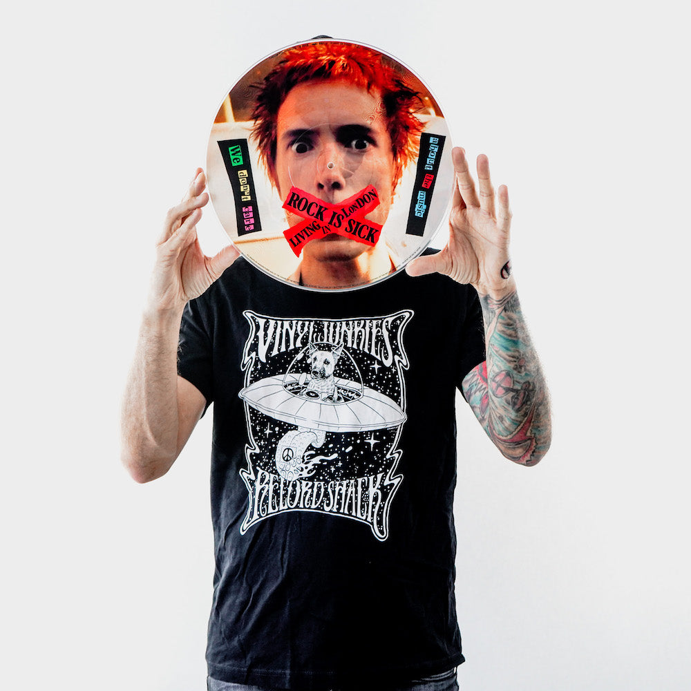 Vinyl Junkies Mens Black Buddy In Space T-shirt - Large