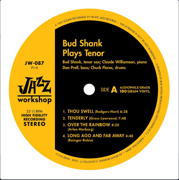 Bud Shank - Plays Tenor LP (Remastered, 180g, Limited Edition, Jazz Workshop)