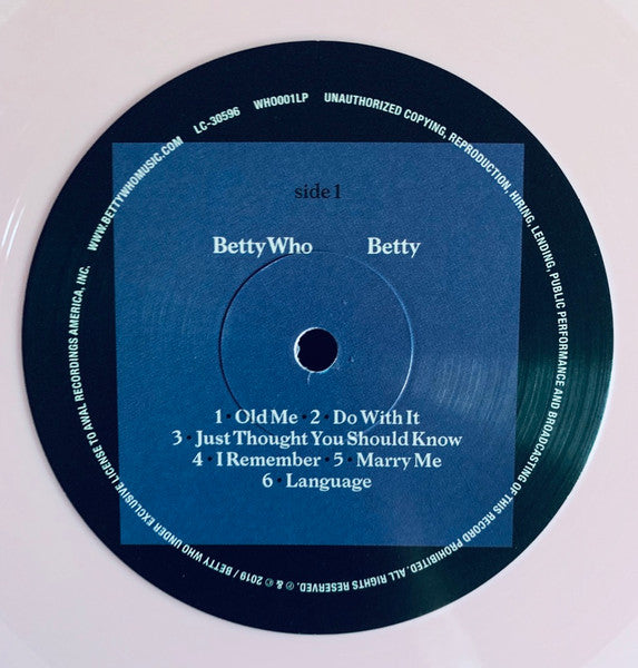 Betty Who : Betty (LP, Album, Ltd, Pin)