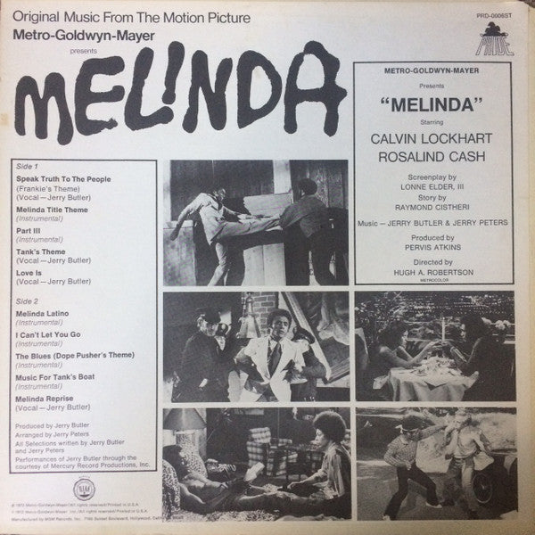 Jerry Butler And Jerry Peters : Melinda (Original Music From The Motion Picture) (LP, Album)