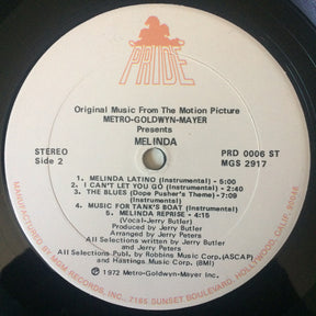 Jerry Butler And Jerry Peters : Melinda (Original Music From The Motion Picture) (LP, Album)