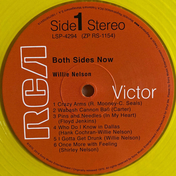 Willie Nelson : Both Sides Now (LP, Album, Club, Ltd, Num, RE, Yel)