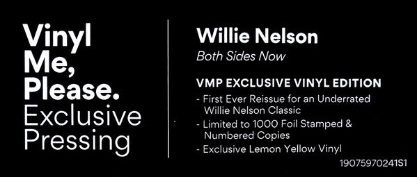 Willie Nelson : Both Sides Now (LP, Album, Club, Ltd, Num, RE, Yel)