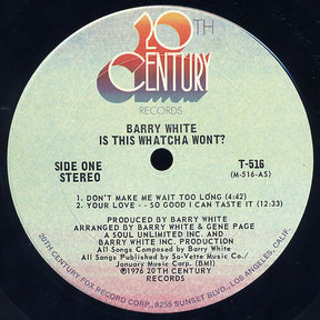 Barry White : Is This Whatcha Wont? (LP, Album, San)