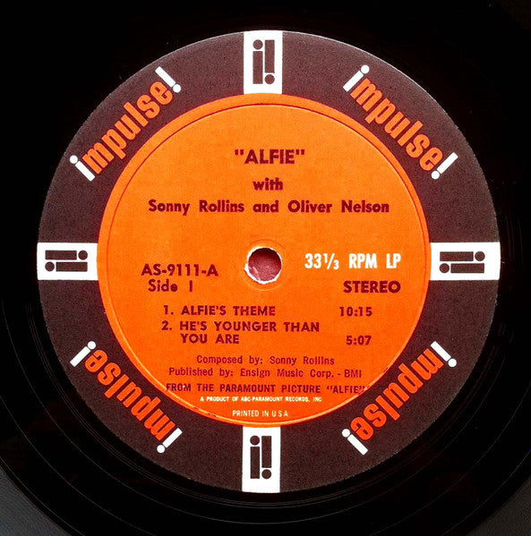 Sonny Rollins With Orchestra Conducted By Oliver Nelson : Original Music From The Score "Alfie" (LP, Album, Gat)