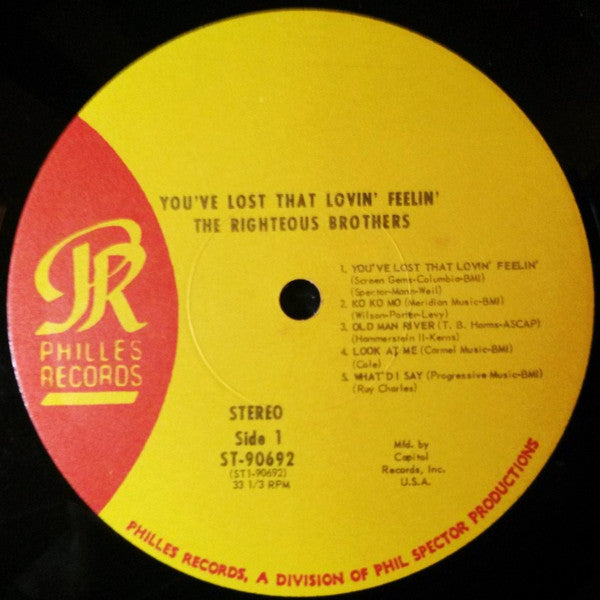 The Righteous Brothers : You've Lost That Lovin' Feelin' (LP, Album, Club, Cap)