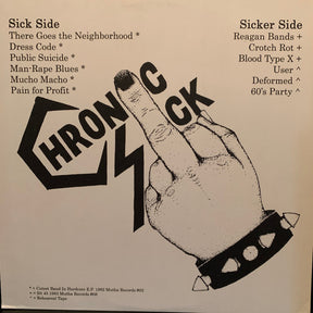 Chronic Sick : Cutest Band In Hardcore E.P. (LP, EP, RP, Whi)