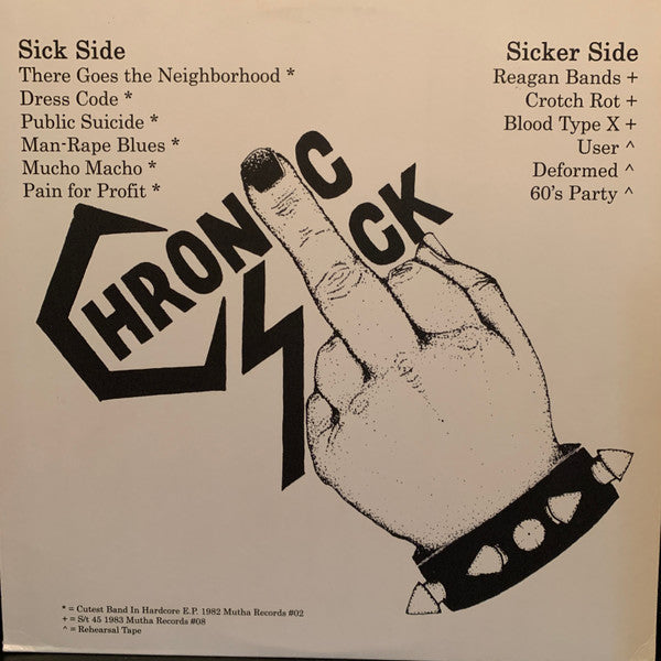 Chronic Sick : Cutest Band In Hardcore E.P. (LP, EP, RP, Whi)