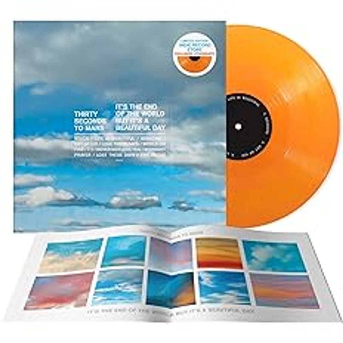 Thirty Seconds to Mars - It's The End Of The World But It's A Beautiful Day LP (Indie Exclusive, Limited Edition, Colored Vinyl, Orange, Lithograph)