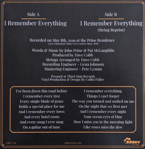 John Prine : I Remember Everything (7", Single, Ltd, Cok)