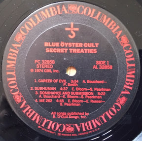 Blue Öyster Cult : Secret Treaties (LP, Album, RE, Pit)