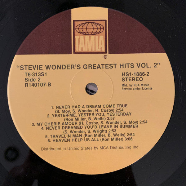 Stevie Wonder : Greatest Hits Vol. 2 (LP, Album, Comp, Club, RCA)