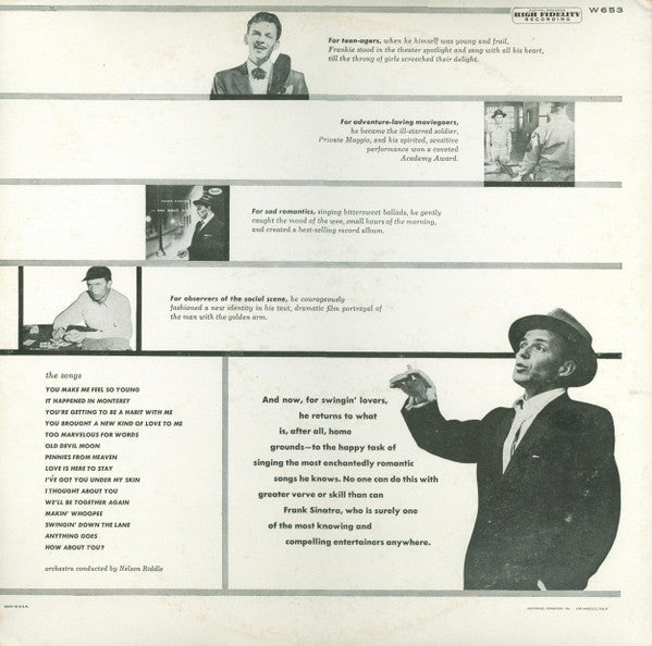 Frank Sinatra : Songs For Swingin' Lovers! (LP, Album, Mono, Scr)