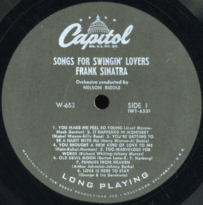 Frank Sinatra : Songs For Swingin' Lovers! (LP, Album, Mono, Scr)