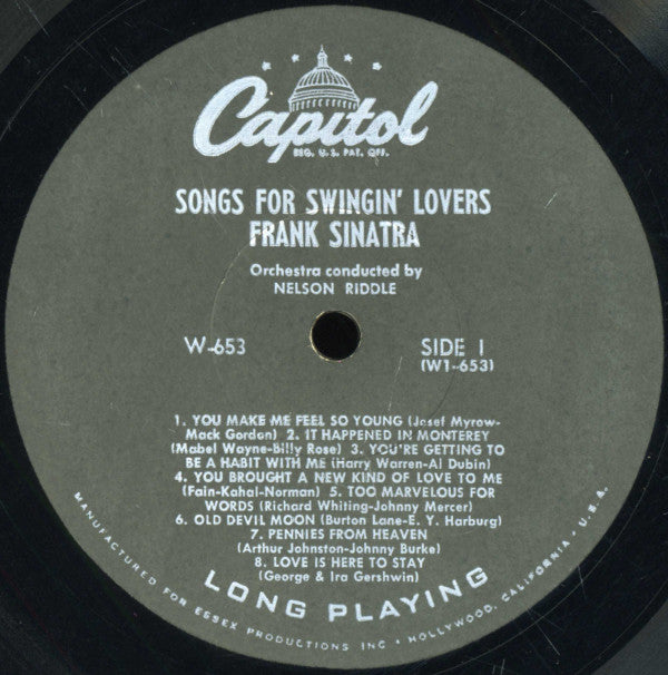 Frank Sinatra : Songs For Swingin' Lovers! (LP, Album, Mono, Scr)
