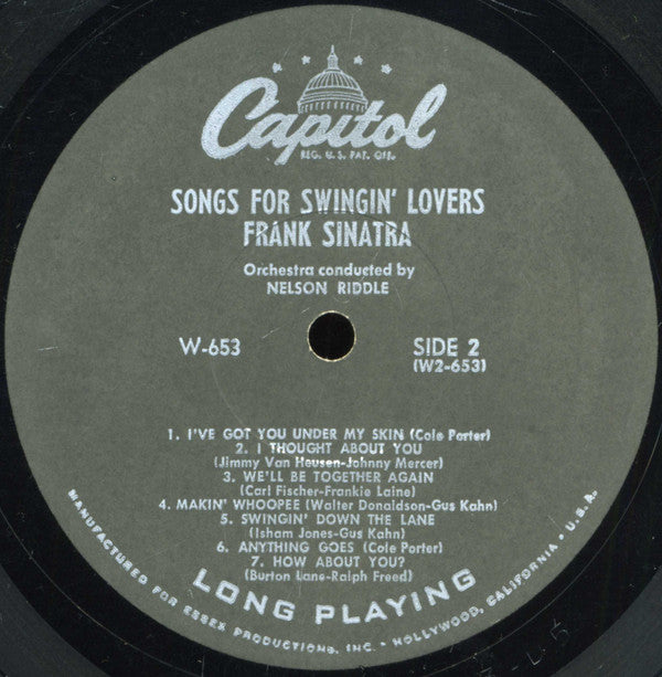 Frank Sinatra : Songs For Swingin' Lovers! (LP, Album, Mono, Scr)