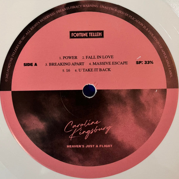 Caroline Kingsbury : Heaven's Just A Flight (LP, Album, Whi)