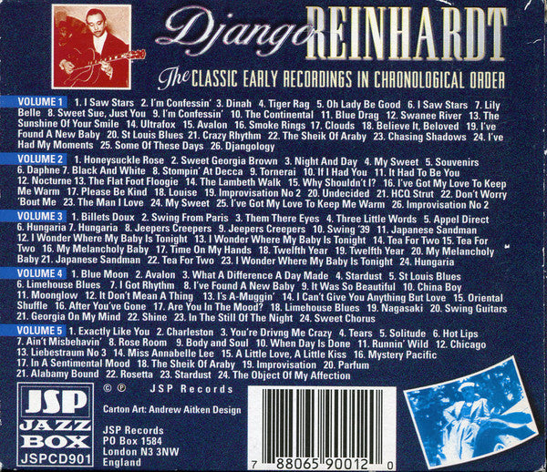 Django Reinhardt : The Classic Early Recordings In Chronological Order (5xCD, Comp, Mono, RM + Box)