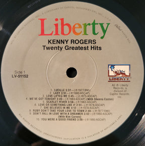 Kenny Rogers : Twenty Greatest Hits (LP, Album, Comp, SP )