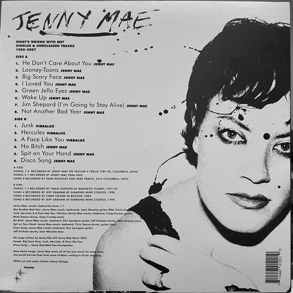 Jenny Mae : What's Wrong With Me? (Singles & Unreleased Tracks 1989-2017) (LP, Comp, Ltd, Whi)