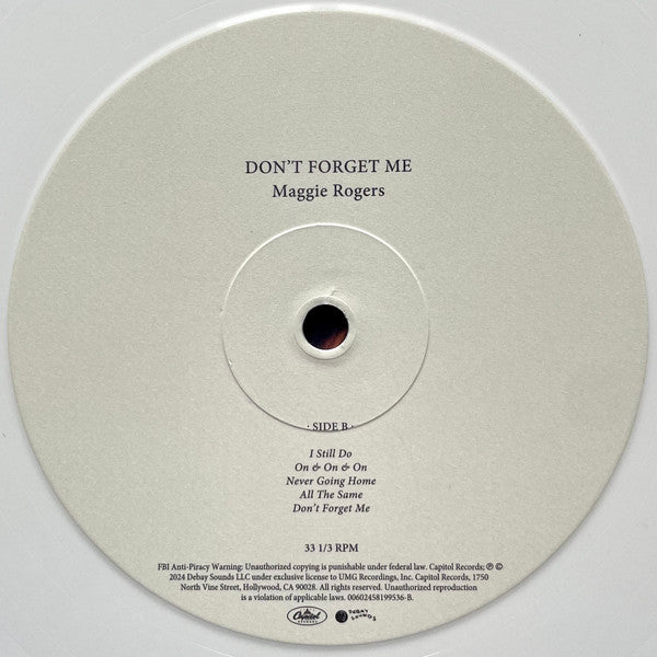 Maggie Rogers : Don't Forget Me (LP, Album, Whi)
