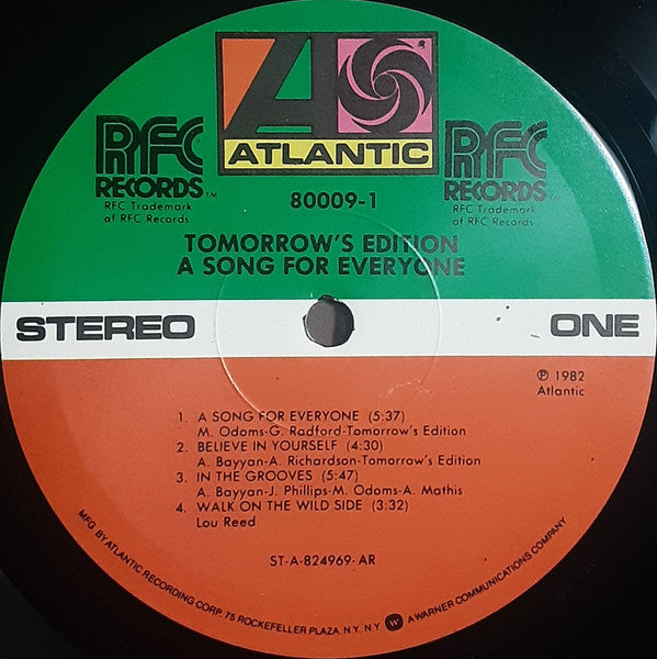 Tomorrow's Edition : A Song For Everyone (LP, Album, AR )