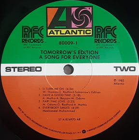 Tomorrow's Edition : A Song For Everyone (LP, Album, AR )